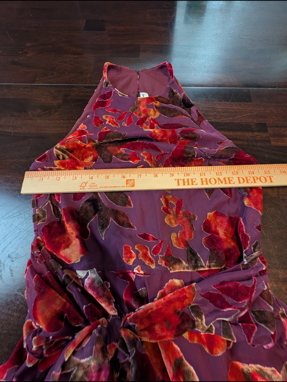 Amanda Uprichard Selah Dress, Sorrel Burnout, Women's XS, Plum/Orange - Picture 4 of 10